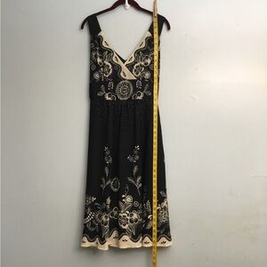 dressbarn Black and Cream Floral Midi Dress